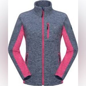 NWT Women's Gray and Pink Fleece Zip up jacket